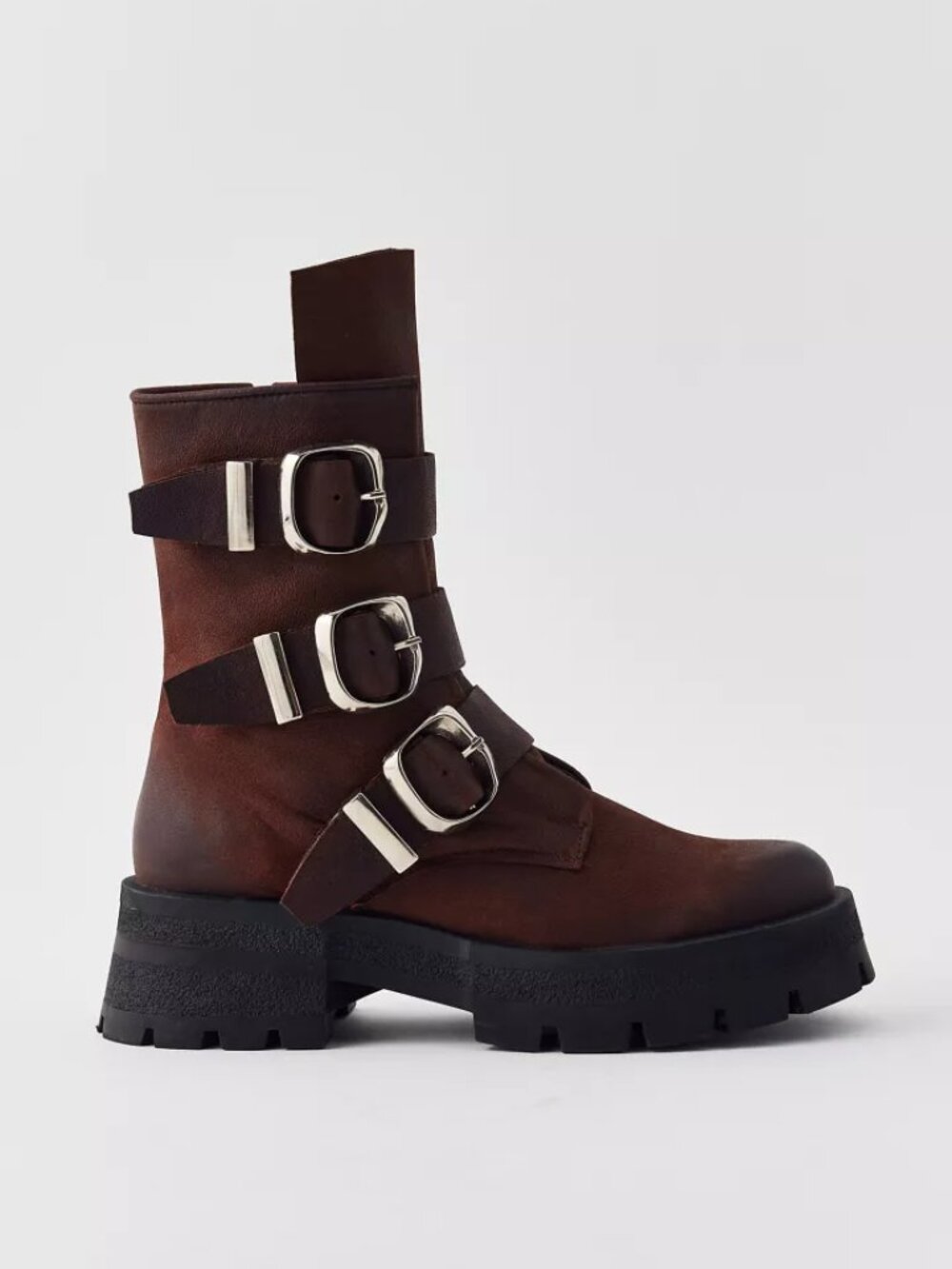 Steve Madden Women's Roland Brown Buckle Moto Boots US 9
